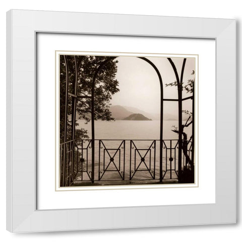 Vista di Lago No. 1 White Modern Wood Framed Art Print with Double Matting by Blaustein, Alan