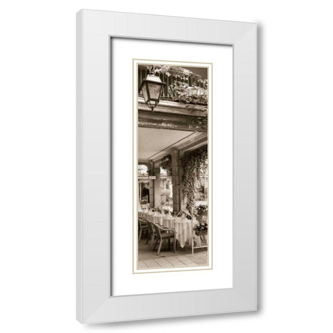 Caffe Bellagio White Modern Wood Framed Art Print with Double Matting by Blaustein, Alan