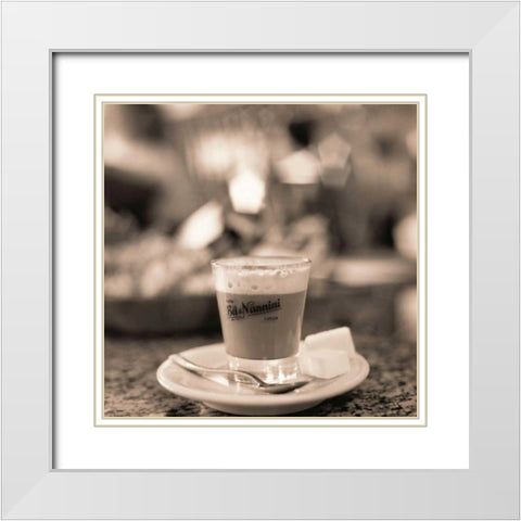 Caffe Lucca White Modern Wood Framed Art Print with Double Matting by Blaustein, Alan