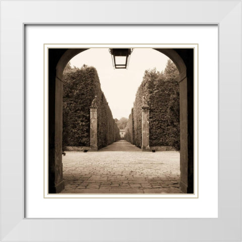 Giardini Portico White Modern Wood Framed Art Print with Double Matting by Blaustein, Alan