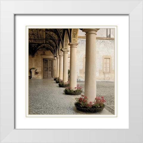 Villa Portico No. 1 White Modern Wood Framed Art Print with Double Matting by Blaustein, Alan