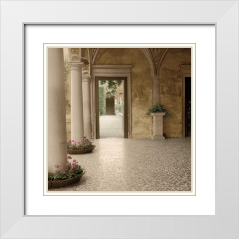 Villa Portico No. 2 White Modern Wood Framed Art Print with Double Matting by Blaustein, Alan