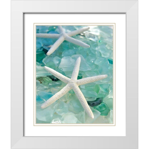 Seaglass 1 White Modern Wood Framed Art Print with Double Matting by Blaustein, Alan