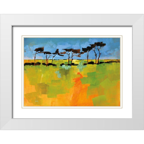 Suffolk Scots White Modern Wood Framed Art Print with Double Matting by Bailey, Paul