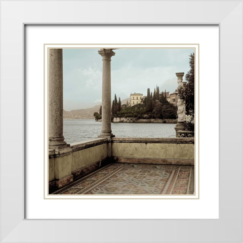 Giardino Vista Varenna White Modern Wood Framed Art Print with Double Matting by Blaustein, Alan