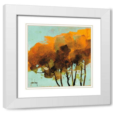 Seven Trees White Modern Wood Framed Art Print with Double Matting by Bailey, Paul