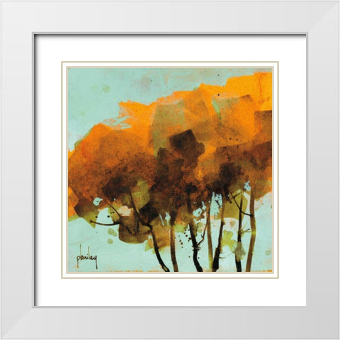 Seven Trees White Modern Wood Framed Art Print with Double Matting by Bailey, Paul
