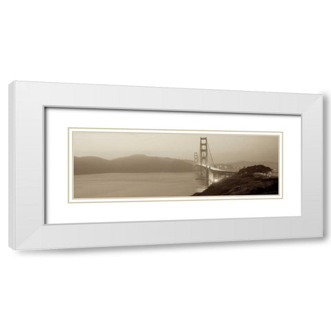 Bridge Illuminated White Modern Wood Framed Art Print with Double Matting by Blaustein, Alan