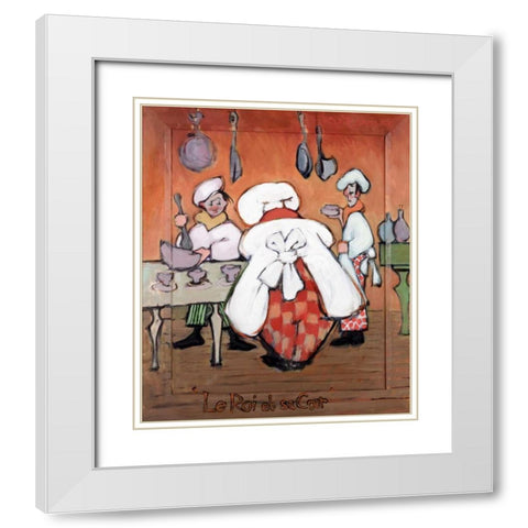 Le Roi et sa Court White Modern Wood Framed Art Print with Double Matting by Bentley, Robert Dewar