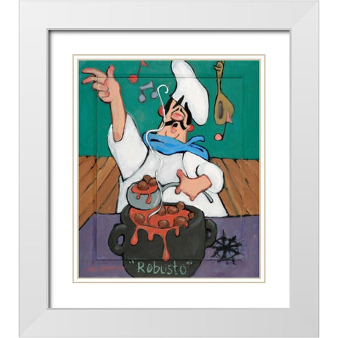 Robusto White Modern Wood Framed Art Print with Double Matting by Bentley, Robert Dewar