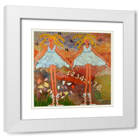 Desert Dance White Modern Wood Framed Art Print with Double Matting by Benchetrit, Caroline