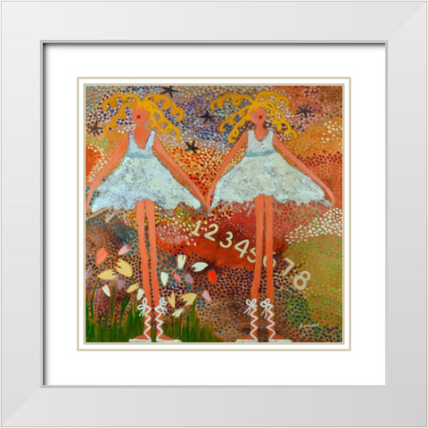 Desert Dance White Modern Wood Framed Art Print with Double Matting by Benchetrit, Caroline