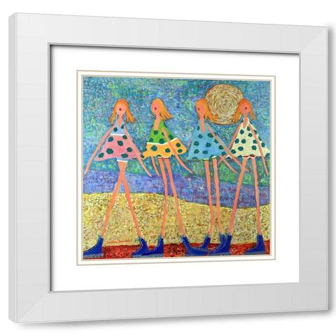 On the Way White Modern Wood Framed Art Print with Double Matting by Benchetrit, Caroline