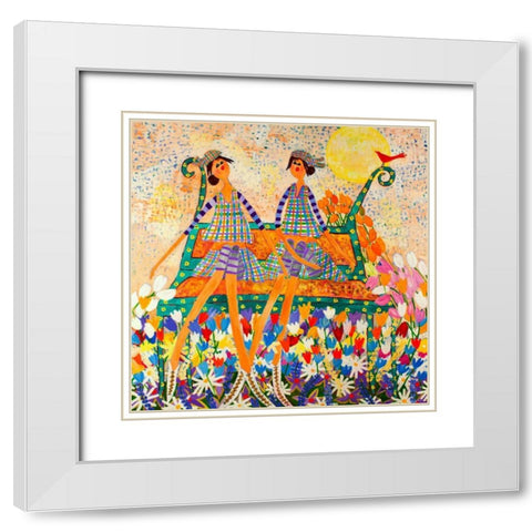 The Cardinal White Modern Wood Framed Art Print with Double Matting by Benchetrit, Caroline