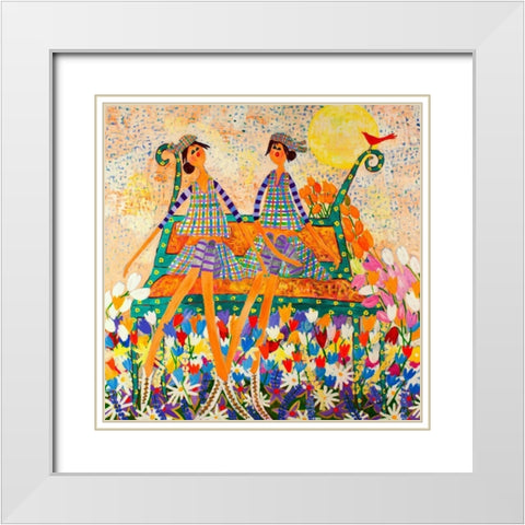 The Cardinal White Modern Wood Framed Art Print with Double Matting by Benchetrit, Caroline
