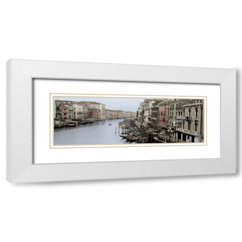 Morning on the Grand Canal White Modern Wood Framed Art Print with Double Matting by Blaustein, Alan