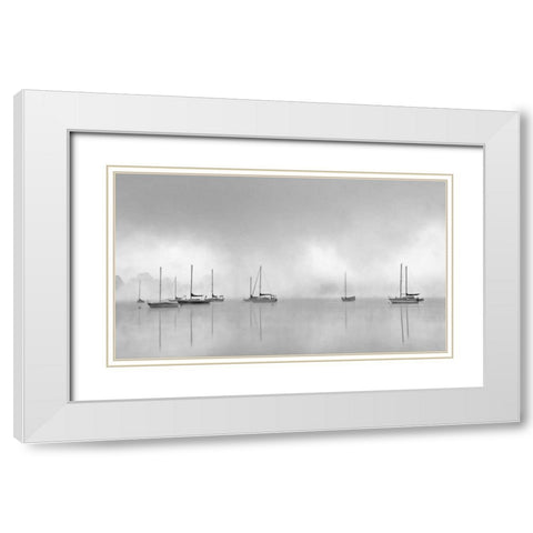 Hoist the Sails White Modern Wood Framed Art Print with Double Matting by Bell, Nicholas