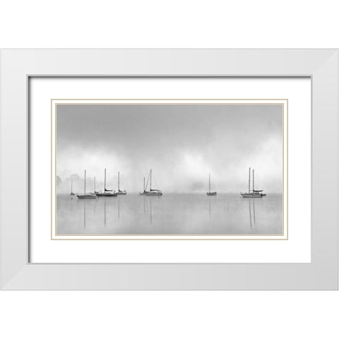 Hoist the Sails White Modern Wood Framed Art Print with Double Matting by Bell, Nicholas