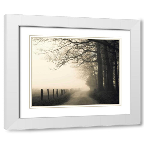 Hyatt Lane White Modern Wood Framed Art Print with Double Matting by Bell, Nicholas