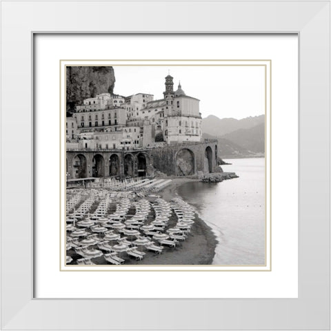Ombrellone da Spiaggia White Modern Wood Framed Art Print with Double Matting by Blaustein, Alan