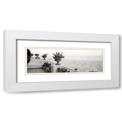 Positano Terrazza Vista White Modern Wood Framed Art Print with Double Matting by Blaustein, Alan