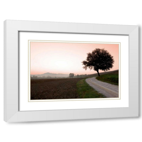 Toscana Valle No.1 White Modern Wood Framed Art Print with Double Matting by Blaustein, Alan