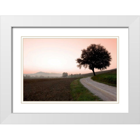 Toscana Valle No.1 White Modern Wood Framed Art Print with Double Matting by Blaustein, Alan