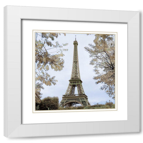 Tour Eiffel au Printemps White Modern Wood Framed Art Print with Double Matting by Blaustein, Alan