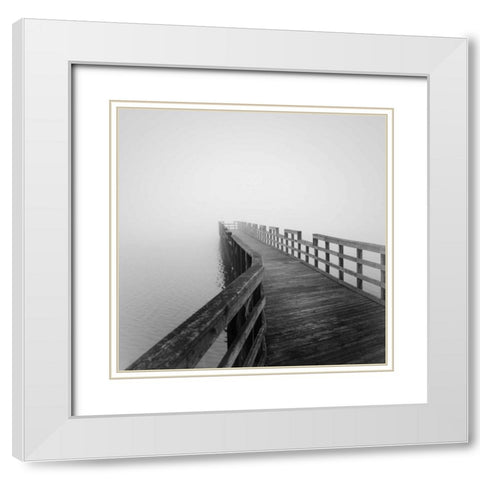 Concord Pier White Modern Wood Framed Art Print with Double Matting by Bell, Nicholas