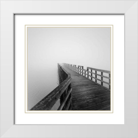 Concord Pier White Modern Wood Framed Art Print with Double Matting by Bell, Nicholas