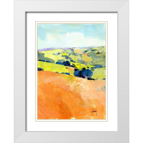 Downland One White Modern Wood Framed Art Print with Double Matting by Bailey, Paul