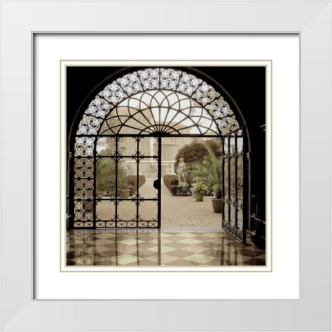 Courtyard in Venezia White Modern Wood Framed Art Print with Double Matting by Blaustein, Alan