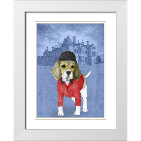 Beagle with Beaulieu Palace White Modern Wood Framed Art Print with Double Matting by Barruf