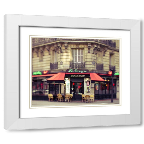 Paris La Rouerge White Modern Wood Framed Art Print with Double Matting by Bevan, Keri