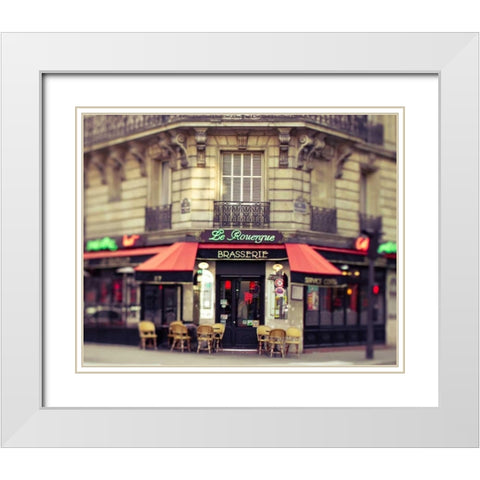 Paris La Rouerge White Modern Wood Framed Art Print with Double Matting by Bevan, Keri
