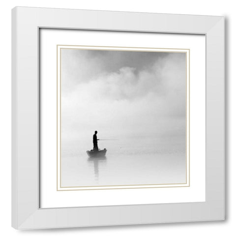 The Abyss Fisher White Modern Wood Framed Art Print with Double Matting by Bell, Nicholas