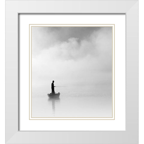 The Abyss Fisher White Modern Wood Framed Art Print with Double Matting by Bell, Nicholas