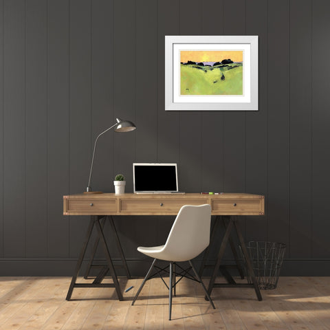 Daybreak White Modern Wood Framed Art Print with Double Matting by Bailey, Paul