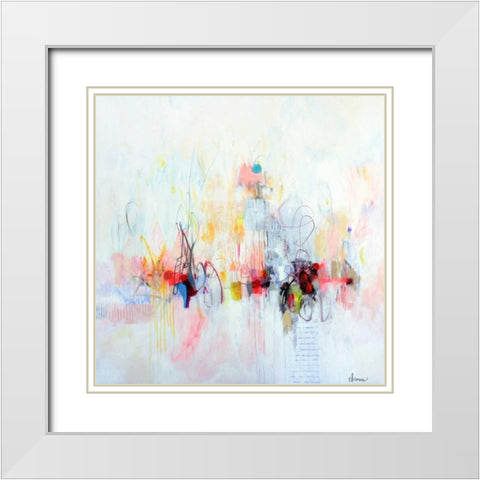 Count Your Blessings White Modern Wood Framed Art Print with Double Matting by Brown, Cynthia Anne