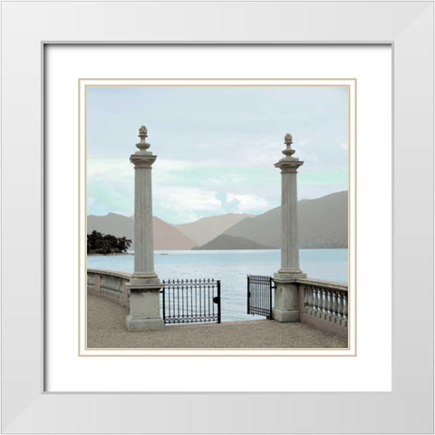 Harbor Garden Gates White Modern Wood Framed Art Print with Double Matting by Blaustein, Alan