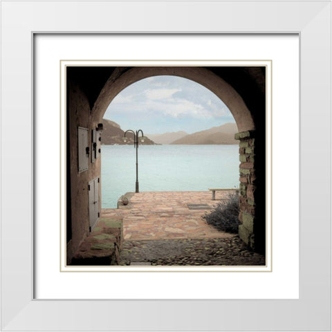 Lakeside Portal Promenade White Modern Wood Framed Art Print with Double Matting by Blaustein, Alan