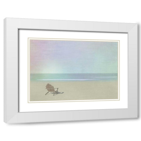 Serene Beach White Modern Wood Framed Art Print with Double Matting by Bay, Noah