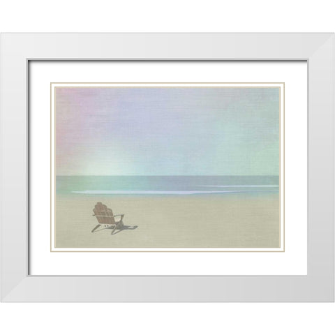 Serene Beach White Modern Wood Framed Art Print with Double Matting by Bay, Noah