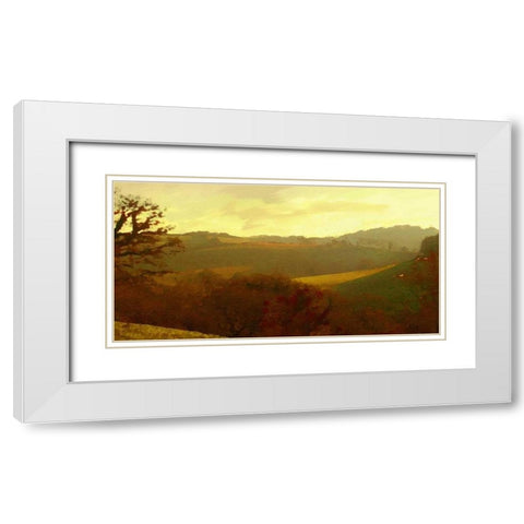 Rolling Hills White Modern Wood Framed Art Print with Double Matting by Bay, Noah