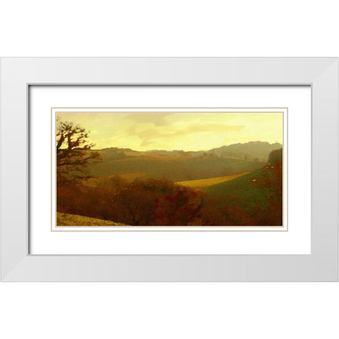 Rolling Hills White Modern Wood Framed Art Print with Double Matting by Bay, Noah