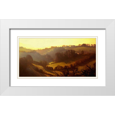 Misty Valley White Modern Wood Framed Art Print with Double Matting by Bay, Noah
