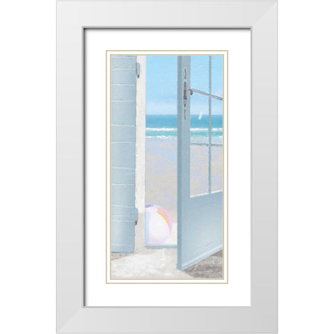 Beach Ball White Modern Wood Framed Art Print with Double Matting by Bay, Noah