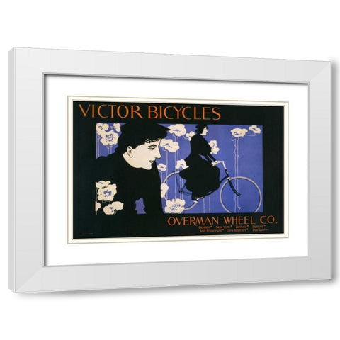 Victor Bicycles - horizontal White Modern Wood Framed Art Print with Double Matting by Bradley, William Henry