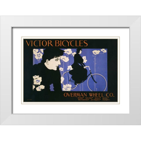 Victor Bicycles - horizontal White Modern Wood Framed Art Print with Double Matting by Bradley, William Henry