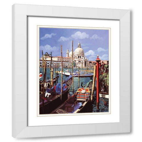 Chiesa Della Salute White Modern Wood Framed Art Print with Double Matting by Borelli, Guido